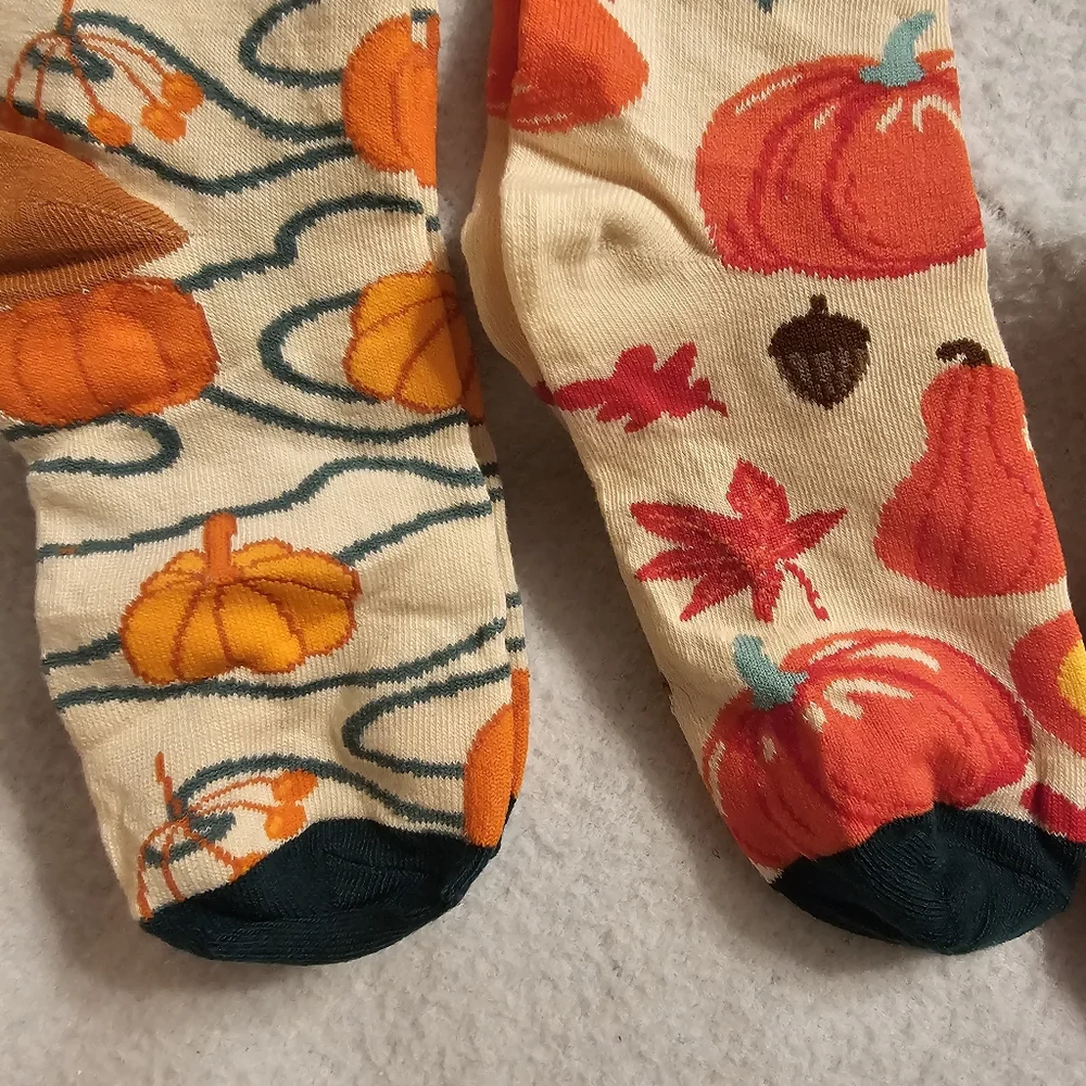 Set Of Three Fall Thanksgiving Pumpkin New Socks